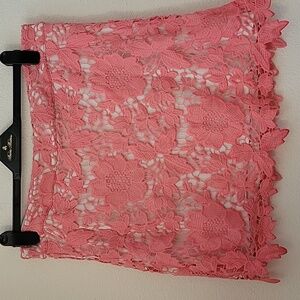 Ann Taylor LOFT Petites Lace Skirt, Coral, 12P, EUC, Like New